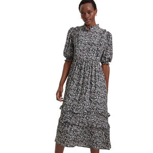 Baukjen London Floral Smocked Midi Dress EcoVero Viscose Sz 10 UK 6